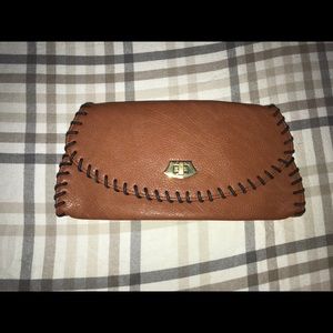 Kimchi blue brown wristlet with metal clasp